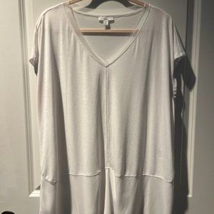 Bar III MIxed Media Top - White